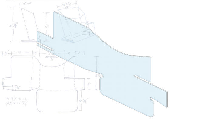 Customers hand sketch transformed to flat pattern part